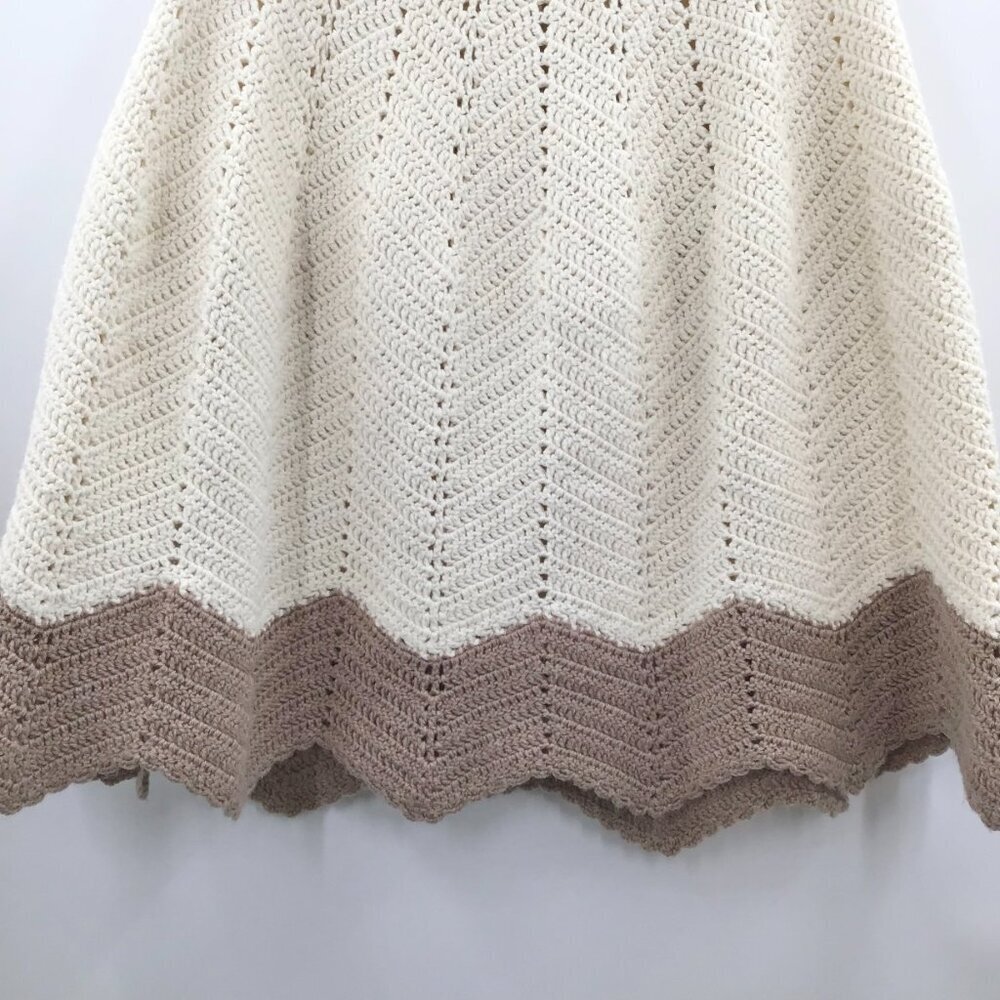 VTG Hand Crochet OS Capelet Short Cape Cream Boho Cottagecore Cosplay Prairie - Picture 7 of 11